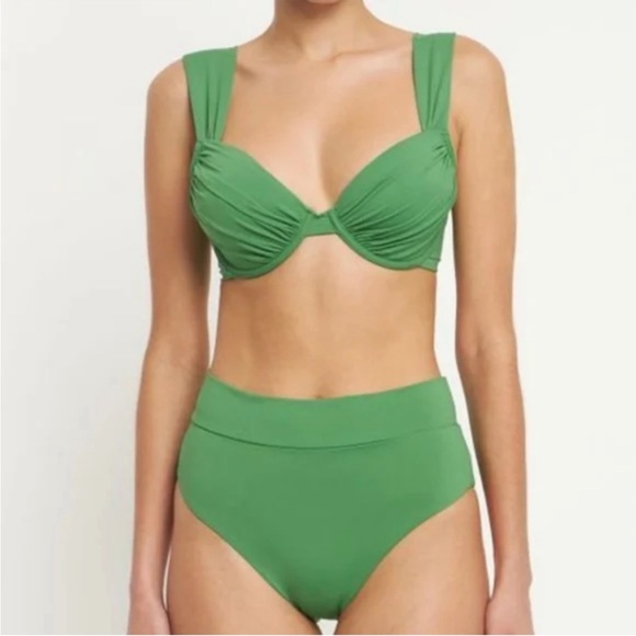 WEWOREWHAT Ruched Bikini Top | Palm Green | REVOLVE - Picture 10 of 12